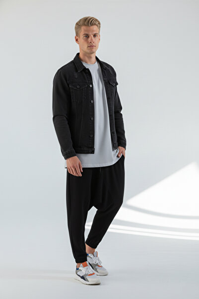 DARK AND BRIGHT Men's Loose Fit Trousers with Elasticated Cuffs and Waistband | New Model 2026 Men's Collection