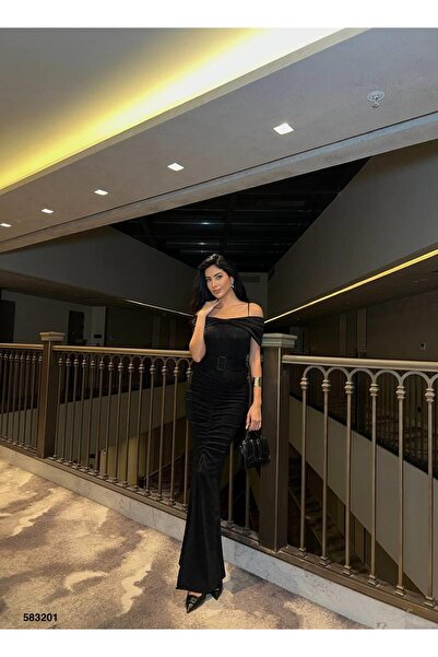 Modafeminen Rochie de seară cu decolteu cu fundă din țesătură elastică cu flo...