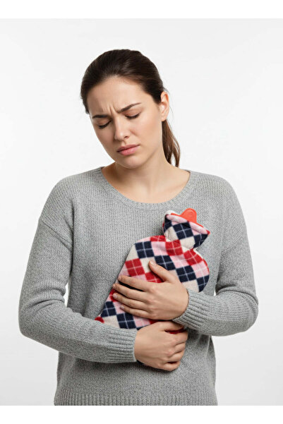 DEMOTEKS 2L Hot Water Heating Pad – Checkered Rubber Bottle for Pain Relief