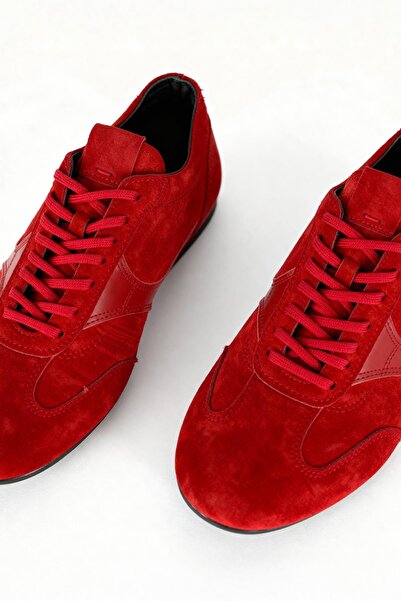 GIESTO Partial Leather Red Shoes
