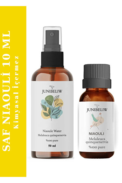 junibeliw 2li Set Saf Niaouli Suyu 50ml Ve Saf Niaouli Yağı 10ml Cam Şişe Kum...