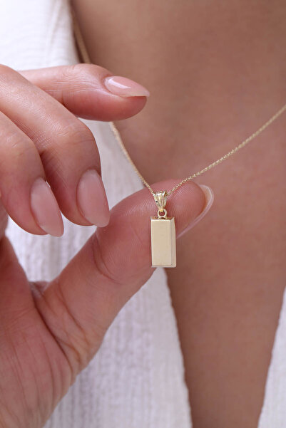 YAVUZ KUYUMCULUK 14 Ayar Altın Forse Zincir Kişiselleştirilebilir Külçe Kolye