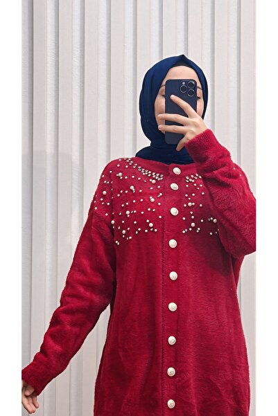 MERVE TESETTÜR İncili Triko Tunik Hırka