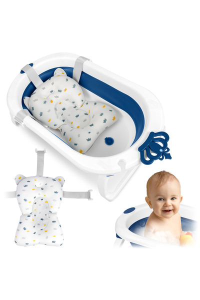 Other Cadă pliabilă pentru copii, sugari cu insert Ricokids RK-286 alb și albastru