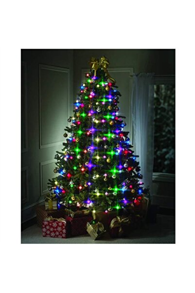 FOXMAG24 Cortină luminoasă verticală de Crăciun, 64 de globuri LED, 16 culori și programe, telecomandă, multicolor