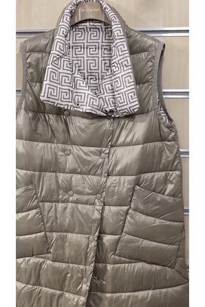 Park Moda Μακρύ καπιτονέ γιλέκο διπλής όψης