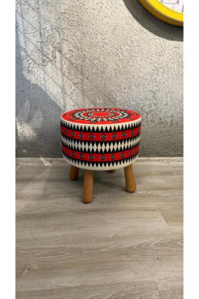 Aztec Desenli Dekoratif Bohem Puf