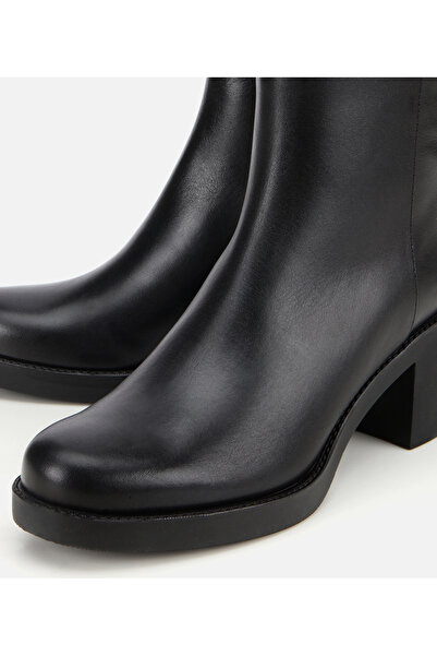 Hotiç Kadın Deri Siyah Kalın Tabanlı Bilekte Topuklu Bot