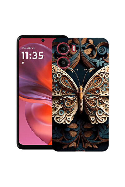 bestcase Carcasă ultra subțire TPU pentru Motorola Moto G06, fluture de frumu...