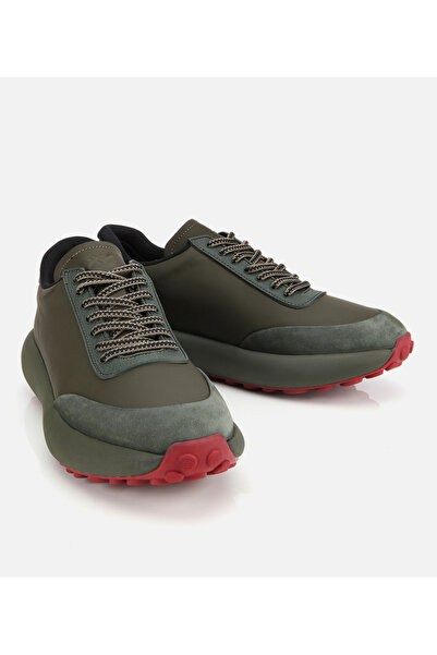 Hotiç Erkek Nubuk Deri Haki Kalın Tabanlı Spor Ayakkabı