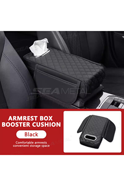 choice2 غطاء مسند ذراع السيارة من BLALION باللون الأسود مصنوع من جلد البولي ي...