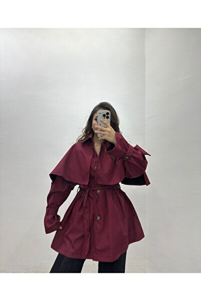 GİMSEY Pelerinli Cepli Trençkot
