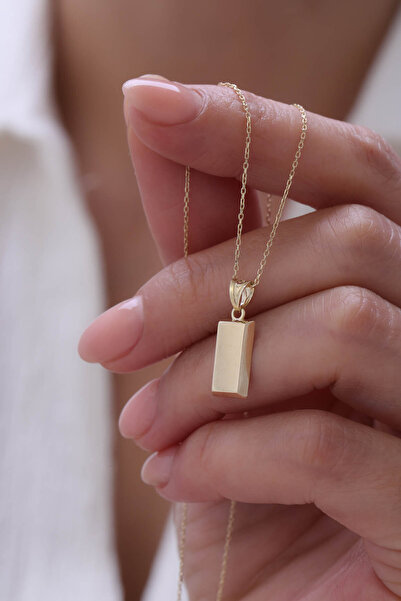 YAVUZ KUYUMCULUK 14 Ayar Altın Forse Zincir Kişiselleştirilebilir Külçe Kolye