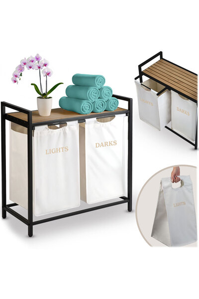 Other Coș de rufe cu două compartimente pe cadru 80 l Massido