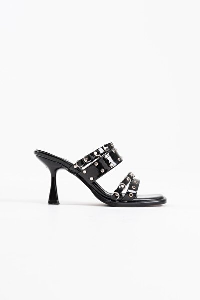 TRENDELLA Merlin Heeled Women's Black Slippers