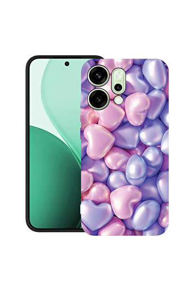 bestcase Carcasă ultrasubțire TPU pentru Oppo Reno14 5G, inimioare colorate, ...