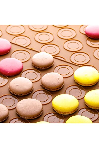 Quasar & Co. Confectionery/pastry set, sheet 27 macarons, sheet 48 macarons, decoration mold, silicone, brown-purple