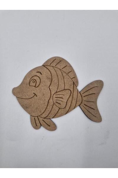 Genel Markalar 1 Adet Sevimli Balık Ahşap Boyama Okul Dıy Etkinlik Aktivite S...