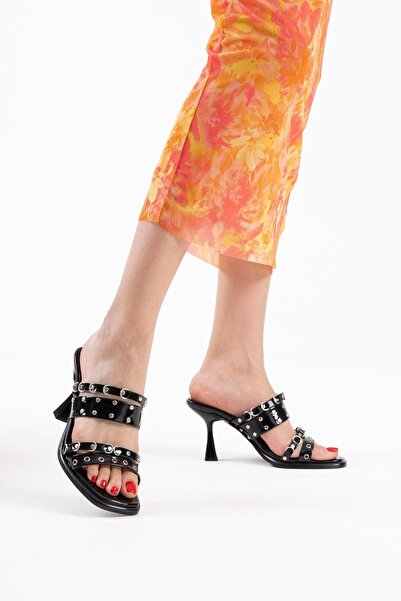 TRENDELLA Merlin Heeled Women's Black Slippers