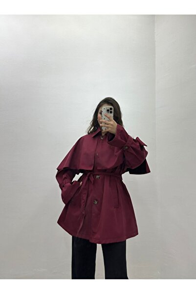 GİMSEY Pelerinli Cepli Trençkot