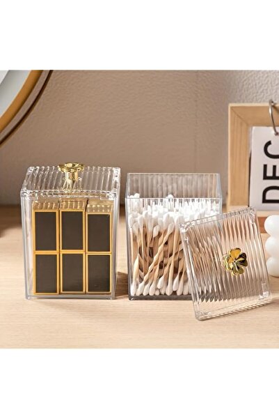 Generic Transparent Makeup Storage Box with Lid,Cotton Swab Holder,Acrylic Or...