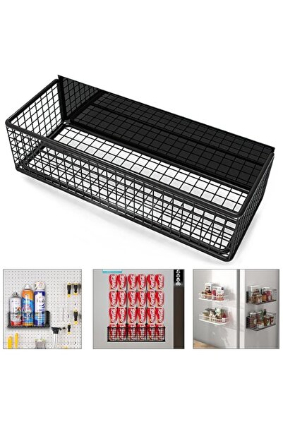 Generic Magnetic Storage Basket for Fridge and Whiteboard – Large Black Metal...