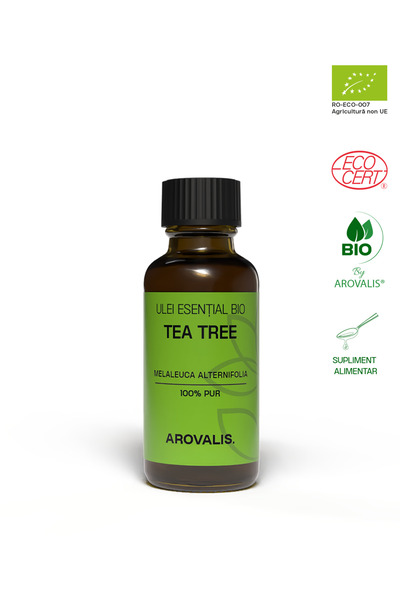 Arovalis. ULEI ESENȚIAL BIO DE TEA TREE (Melaleuca alternifolia) 100% PUR