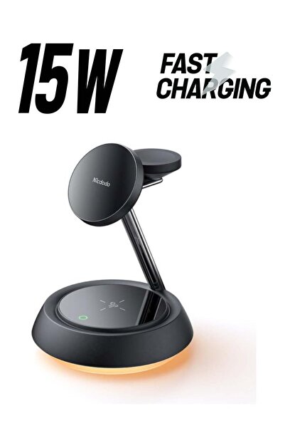 Mcdodo CH-4952 3 in 1 15W Night Light Magnetic Wireless Charging Stand Black
