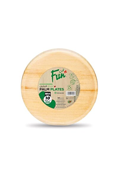 Generic Fun®Everyday Biodegradable Microwave Palm Leaf Organic & Eco Friendly Round Plate 10 inch, Pack of