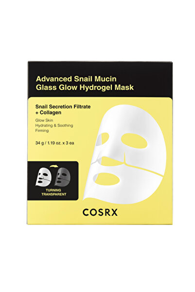 Cosrx Advanced Snail Mucin Glass Glow Hydrogel Mask 34g / 1.19 oz. x 3ea