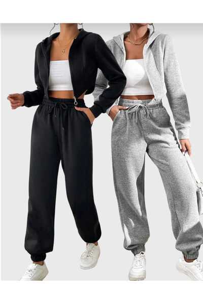 BERYY MODA ΔΙΠΛΟ ΧΕΙΜΕΡΙΝΟ ΓΥΝΑΙΚΕΙΟ ΜΑΥΡΟ ΓΚΡΙ ΕΛΑΣΤΙΚΟ ΦΟΡΜΑΡΙΚΟ ΠΑΝΤΕΛΟΝΙ