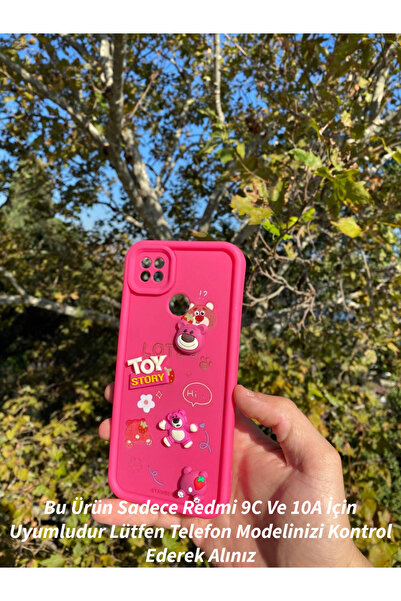 Merwish Xiaomi Redmi 9C Ve 10A Uyumlu 3D Toy Story Figürlü Darbe Korumalı Silikon Kılıf Pembe