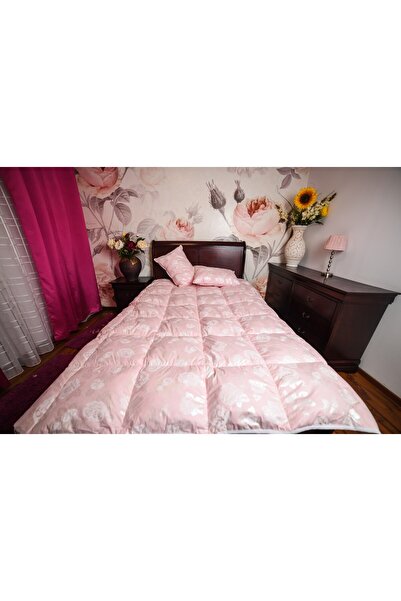 Pernador Duvet with 15% goose down and feather, 200x220 cm, Pink with silver roses