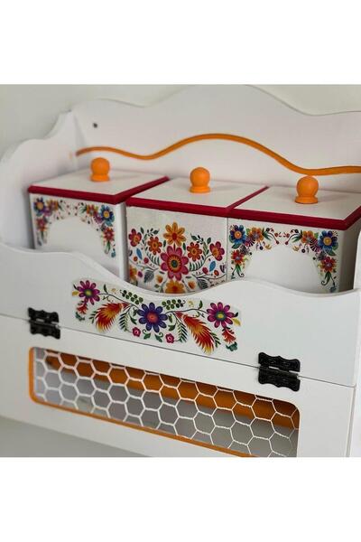 ATÖLYE HENNA AHŞAP BAHARATLIK,EMAYE GÖRÜNÜMLÜ BAHARATLIK,HAVLULUK,BAHARATLIK