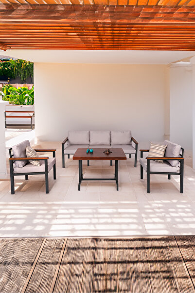 neokas Bahçe Mobilyası, Teras Oturma Takımı, Balkon Seti, Yıkanabilir Yastık Minderler, Oturma Grubu