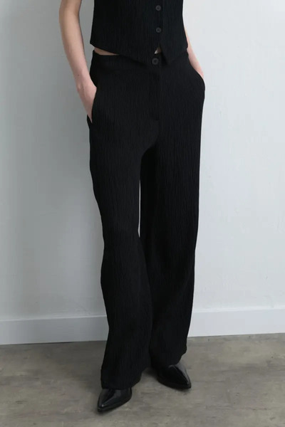 Gusto Anka Collection Crinkle Pants - Black