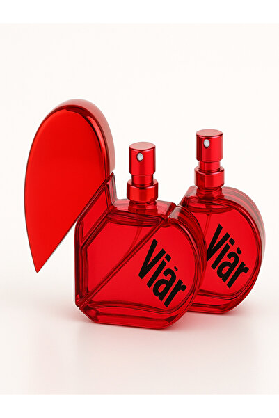 Eti Viar Kadın Cep ve Çanta Parfümü 2'Lİ Set Kırmızı Kalp Şekilli 2x28 ml