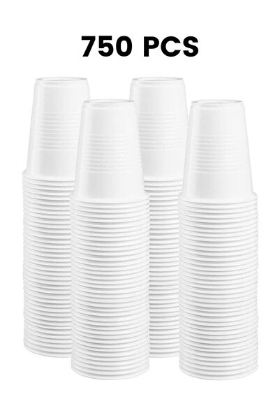 Alba Plastic Drinking Cup Disposable Plastic Cups, 7 Ounce Drinking Cups, White Party Cups for Birth