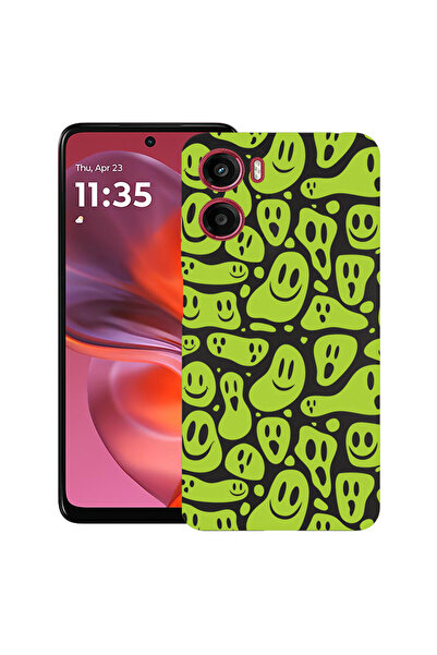 bestcase Carcasă ultra subțire TPU pentru Motorola Moto G06, verde acid smile...
