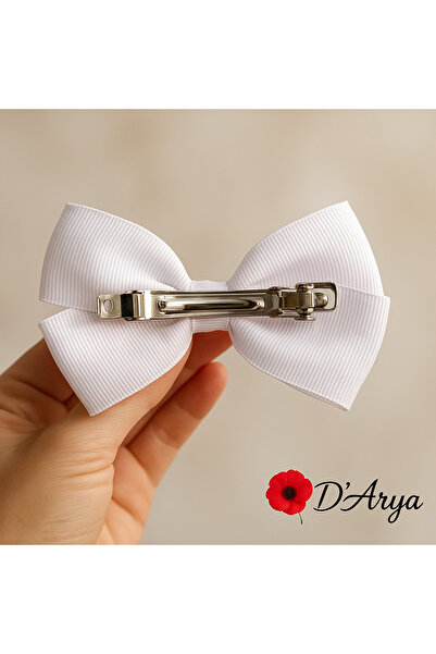 Darya Dd2304 Turkish Flag Bow Hair Clip (8 cm) Red White