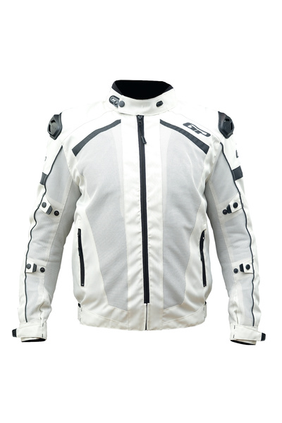 GP KOMPOZİT MNTY001 Yazlık 5 Korumalı Motosiklet Montu Beyaz