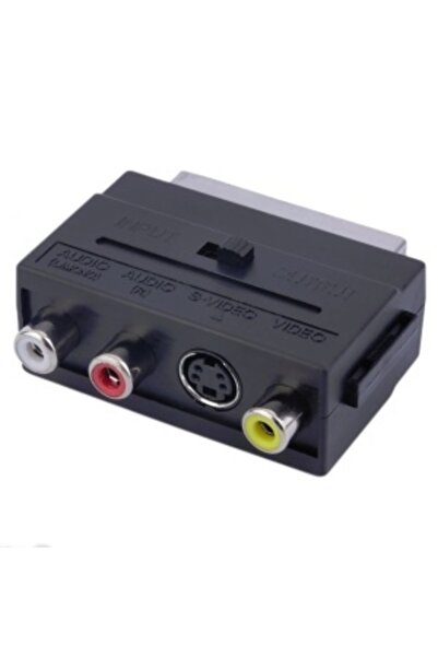Home Audio video connection adapter, SCART to RCA jack, S-VHS, In-Out switch