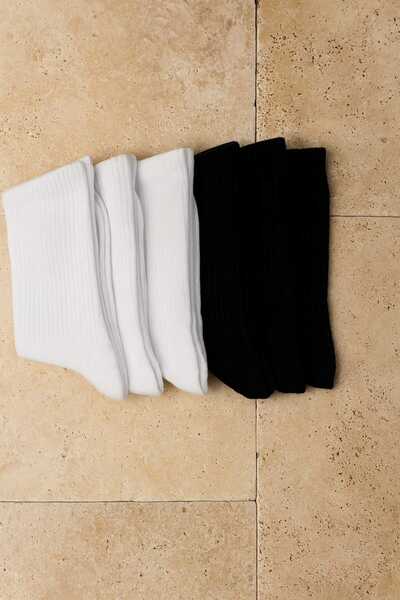 bahia butik aksesuar جوارب نسائية بلون واحد، عبوة من 6 قطع، مناسبة للتنس والج...