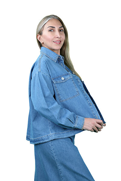 BALİNS Oversize Gömlek Mavi