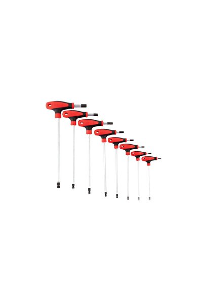 İzeltaş طقم مفاتيح ألن برأس دائري من النوع T مكون من 8 قطع