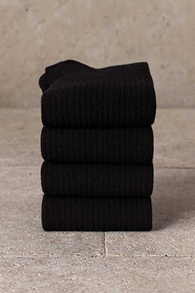 bahia butik aksesuar Tennis, College Women's Socks 4-Piece Black Pack