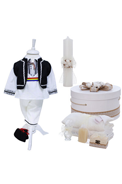 Recostore Set botez baieti, model Traditional Floare de Bumbac, compus din 15...