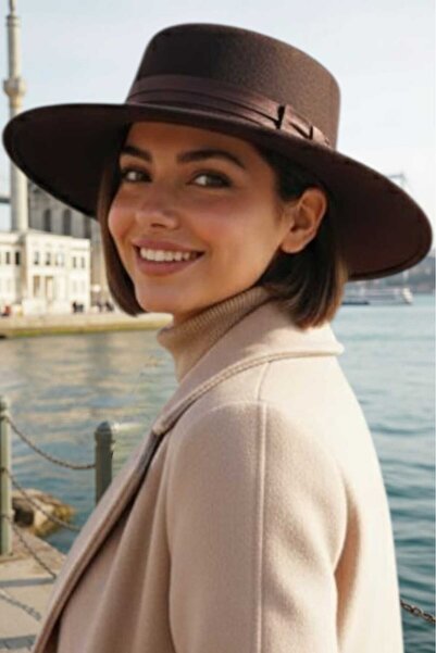 Mood Agenda Women's Wide Brim Striped Cashmere Gondola Hat