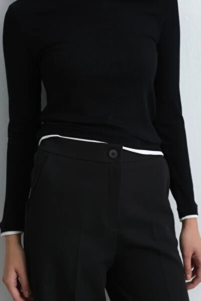 Gusto Palazzo Fabric Trousers - Black