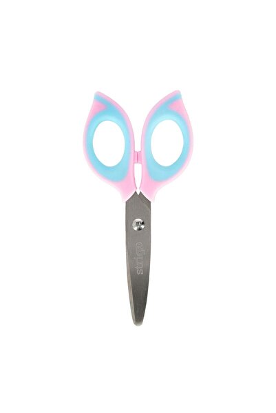 Strigo School scissors, rounded tip, stainless steel, rubberized grip, pink/blue, SSC373